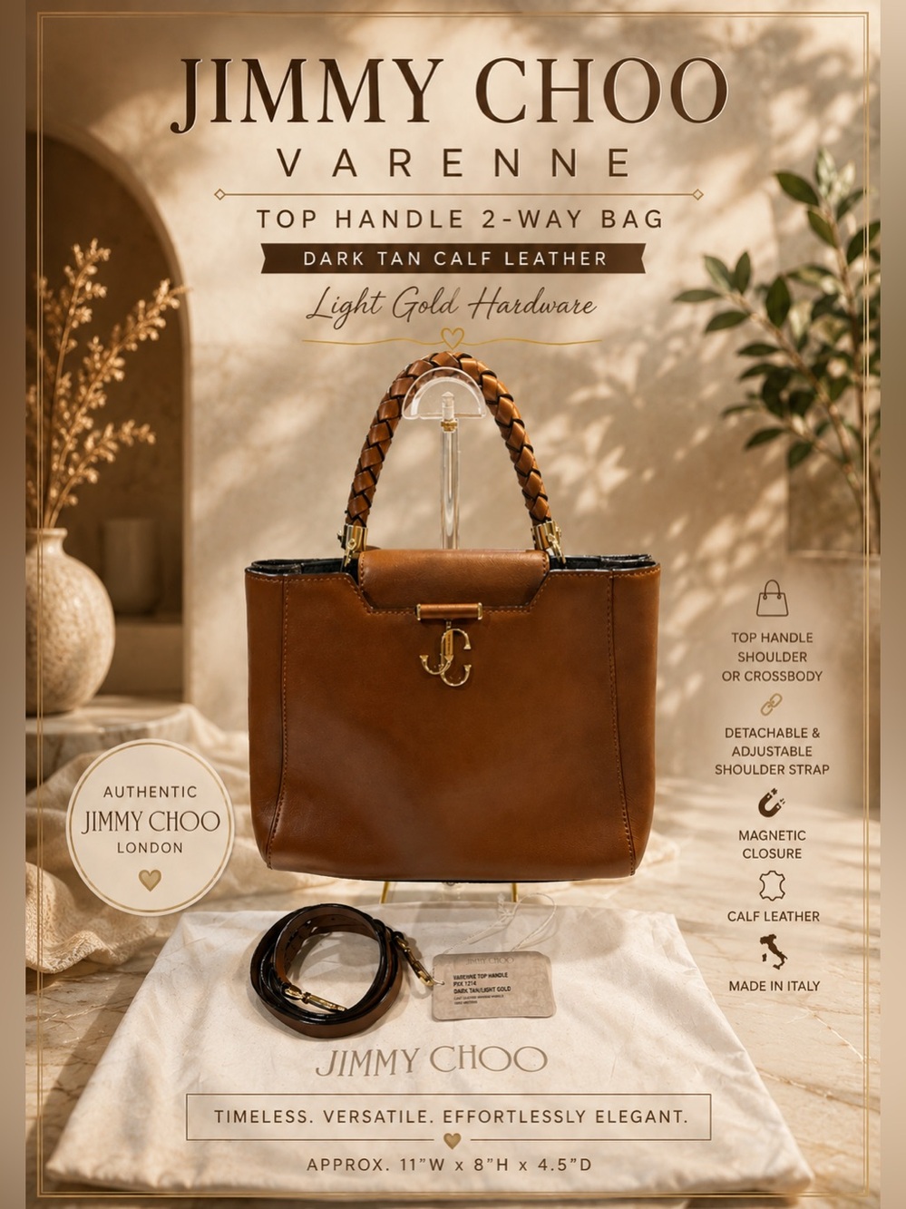 JIMMY CHOO VARENNE TOP HANDLE 2-WAY BAG